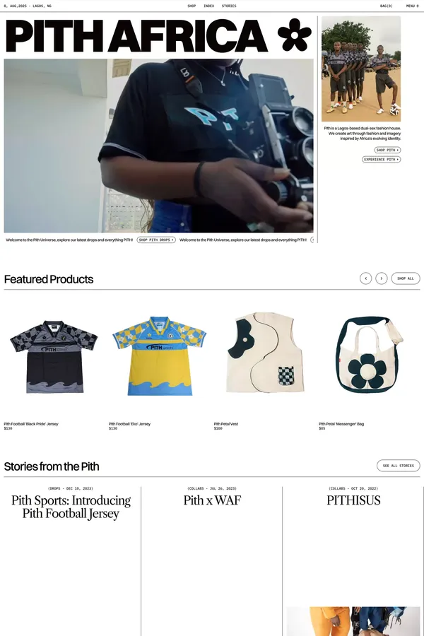 Pith Africa - Ecommerce design inspiration