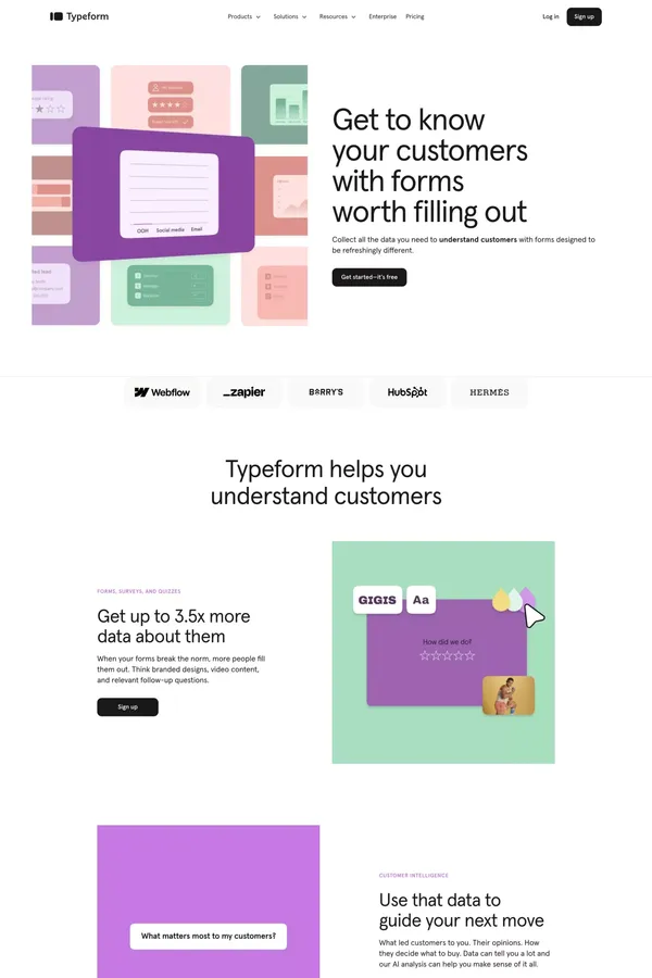 Typeform: People-Friendly Forms and Surveys - Landing design inspiration