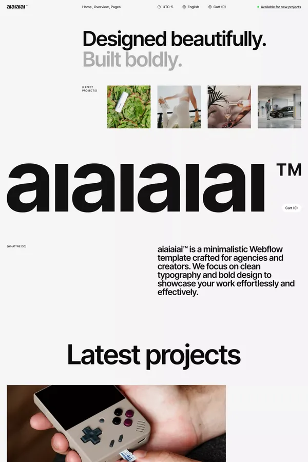 aiaiaiai Website Page Template for Webflow