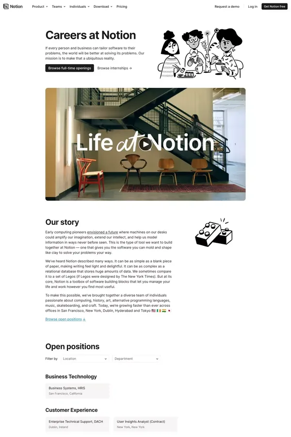 Careers at Notion | We're Hiring! - Career design inspiration