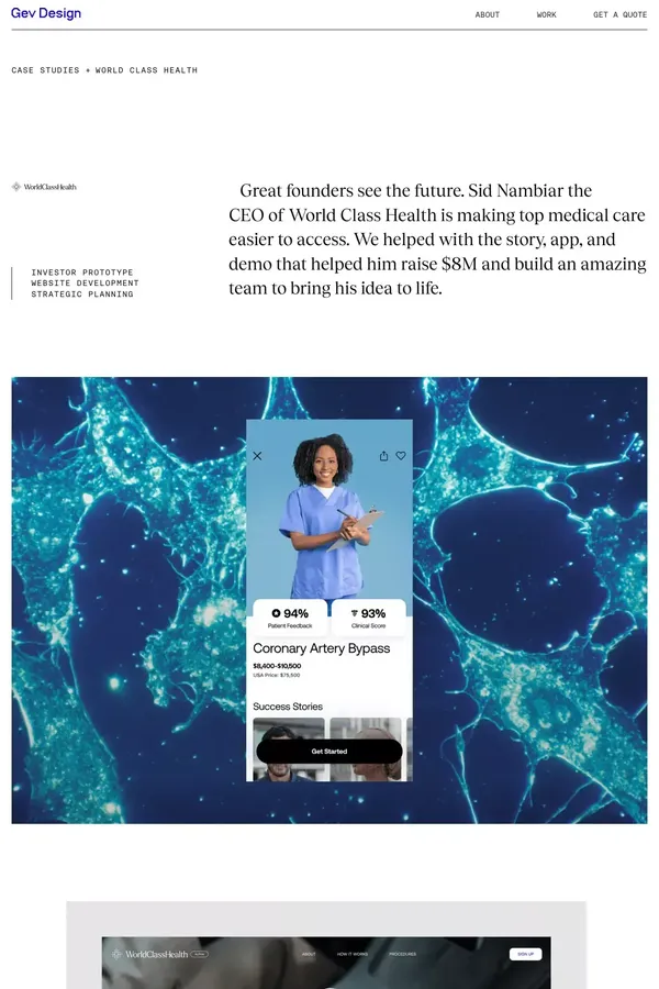 World Class Health Case Study | gev.design - Case Study design inspiration