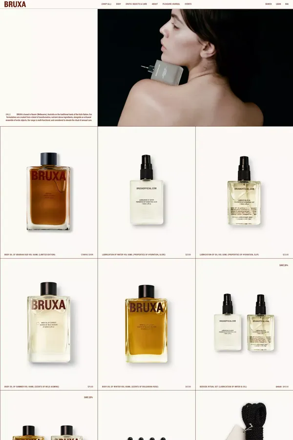 All – BRUXA: Our Carnal Reverence - Product listing design inspiration
