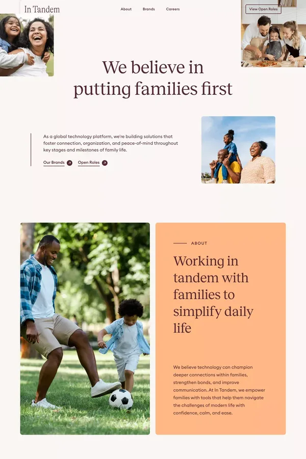 In Tandem Families - About Us  design inspiration