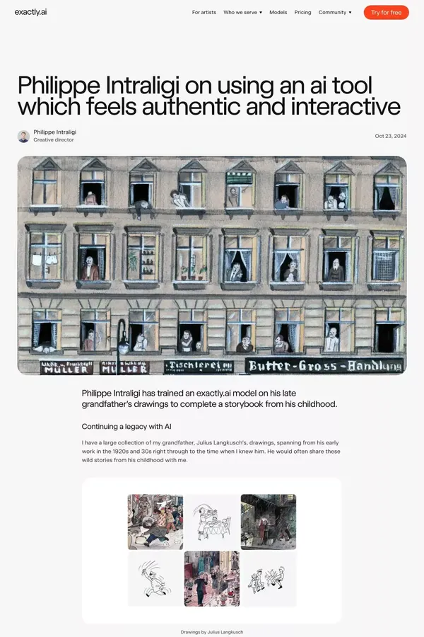 Philippe Intraligi on using an ai tool which feels authentic and interactive - Case Study design inspiration