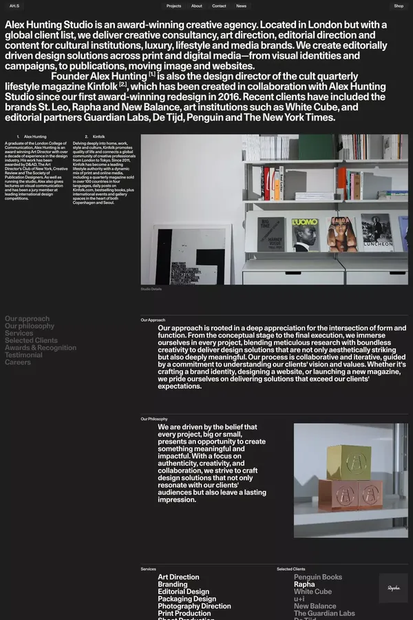 About – Alex Hunting Studio - About Us  design inspiration