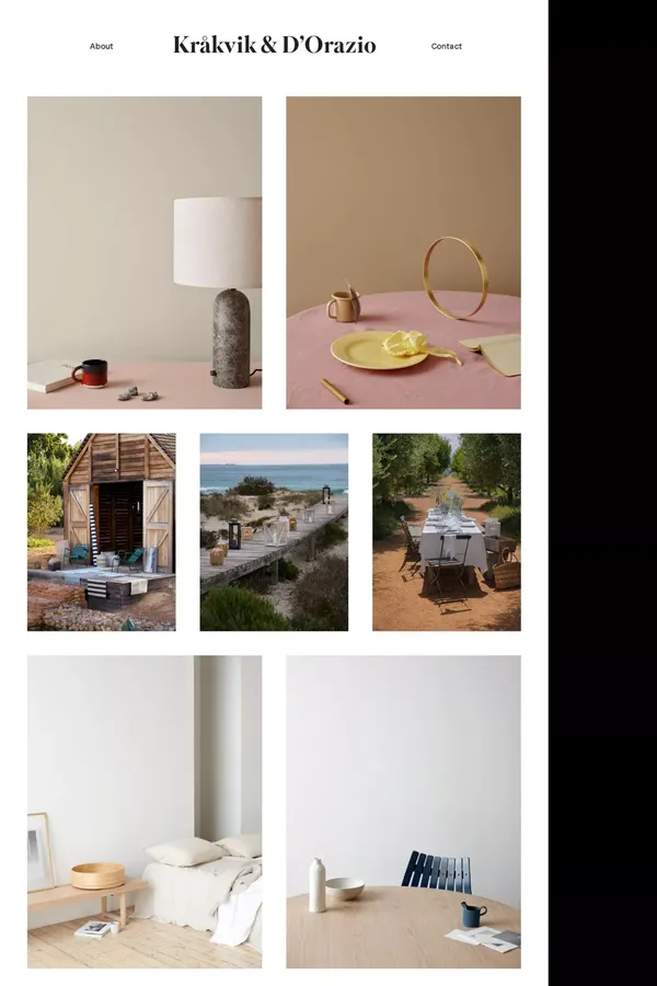 Kråkvik & D'Orazio | Home - Portfolio design inspiration