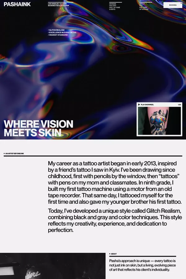 Pasha Ink - Portfolio design inspiration