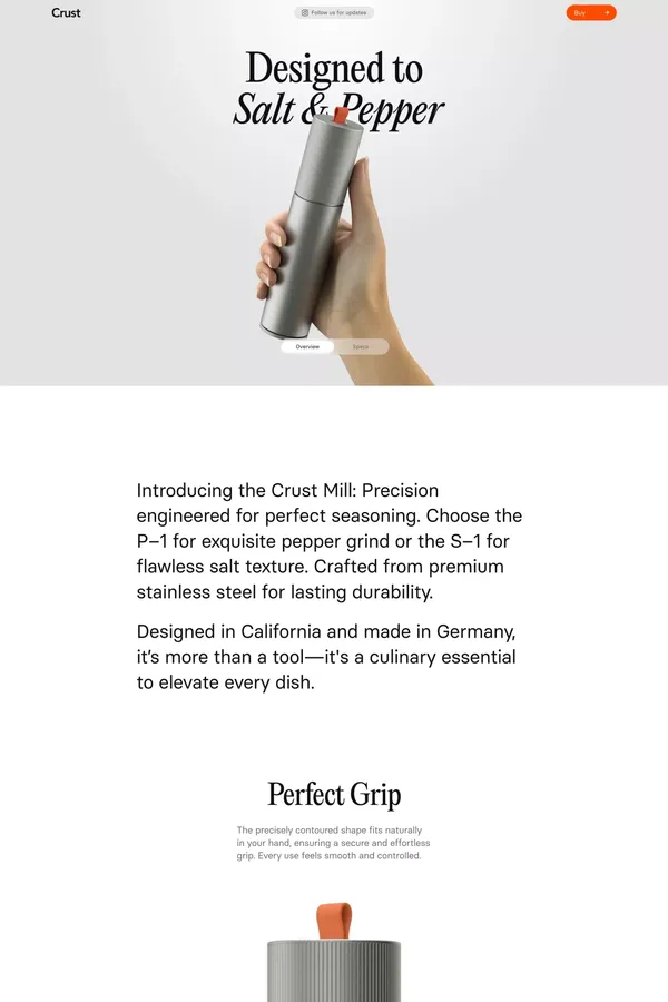 Crust - Landing design inspiration