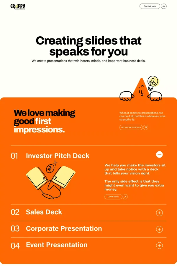 Presentation design agency | Crappy presentations