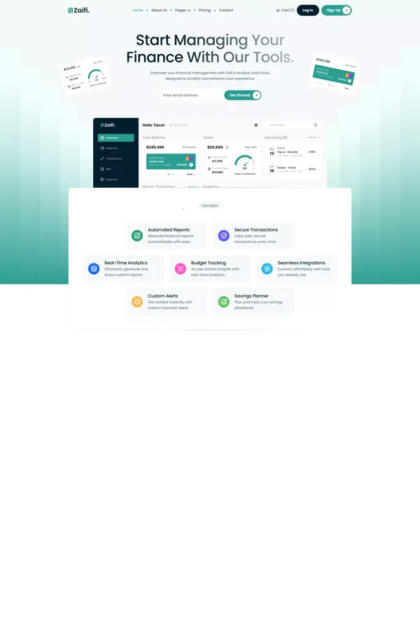 Zaifi - FinTech SaaS Webflow Template | Flowzai