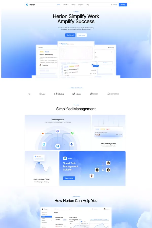 Herion - SaaS & Startup Webflow Template | Flowzai
