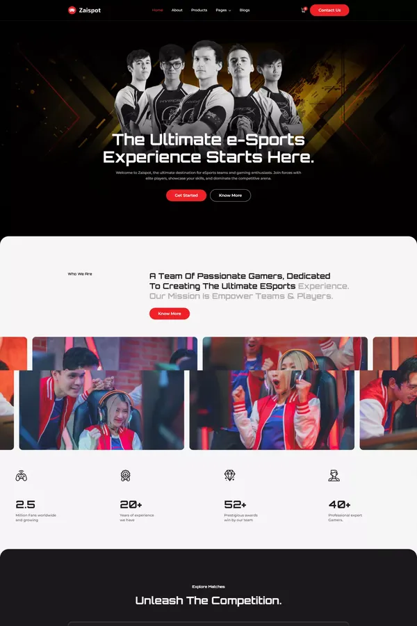 Zaispot - eSports Team Webflow Template | Flowzai