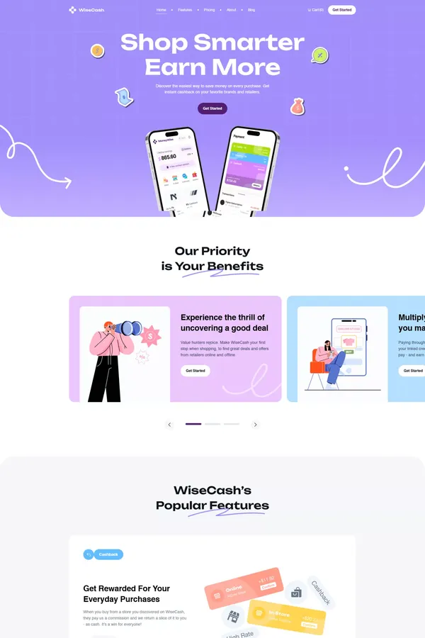 WiseCash - Financial SaaS Webflow Template | Flowzai