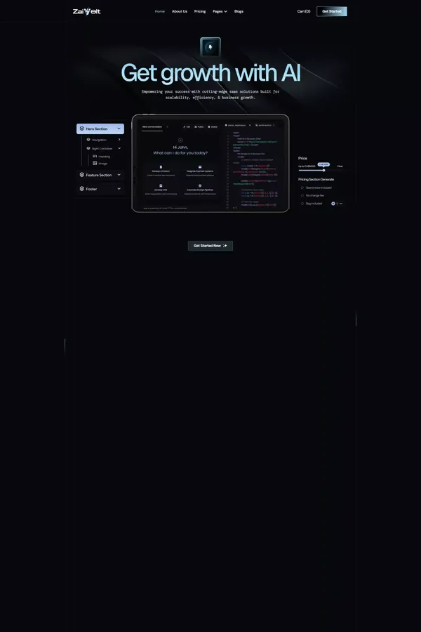 Zaivolt - AI-Driven SaaS & Startup Webflow Template | Flowzai