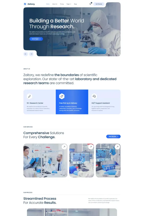 Zaitory - Laboratory & Research Webflow Template | Flowzai
