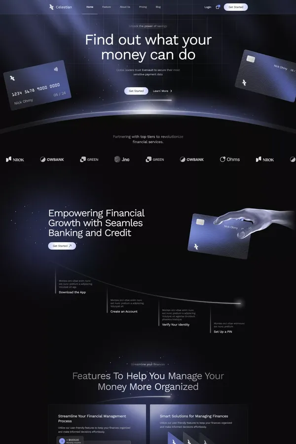 Celestian - Financial Saas Webflow Template | Flowzai