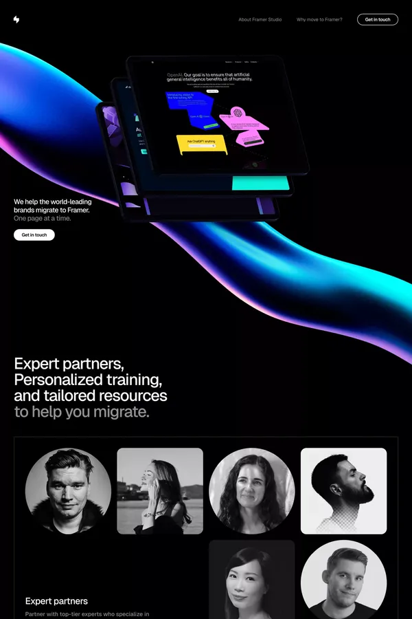 Big sites move with Framer Studio - Landing design inspiration
