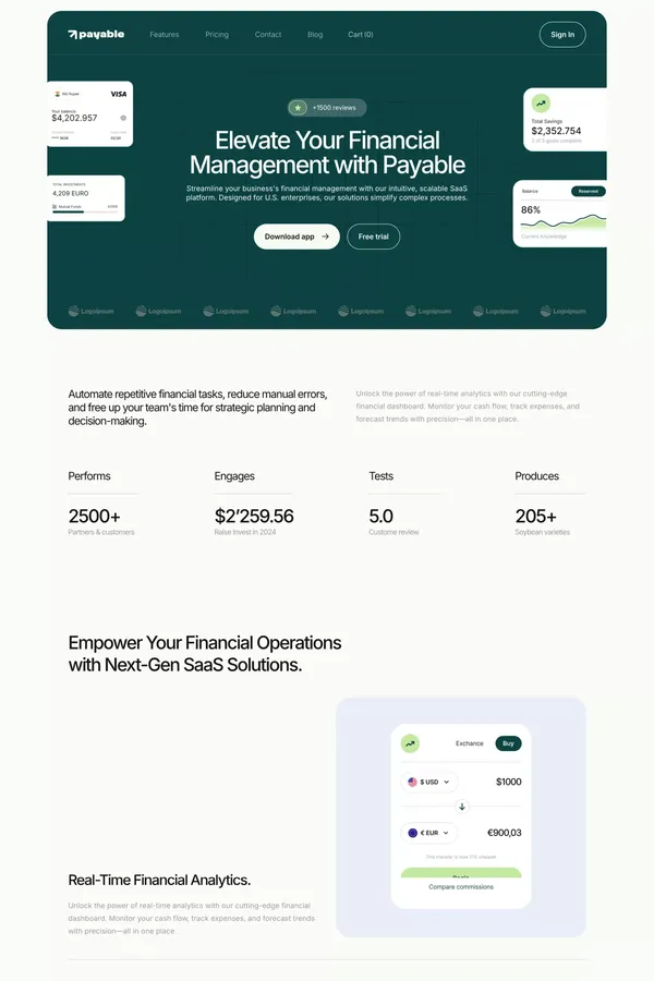 Payable - Technology Website Template | Webflow and Framer