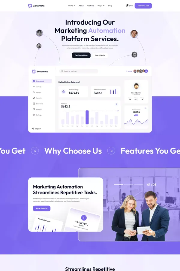 Zohamate - Webflow SaaS Template | Flowzai