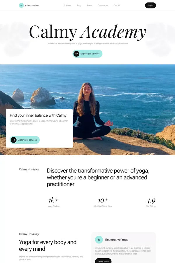 Calmy - Wellness Website Template | Webflow and Framer