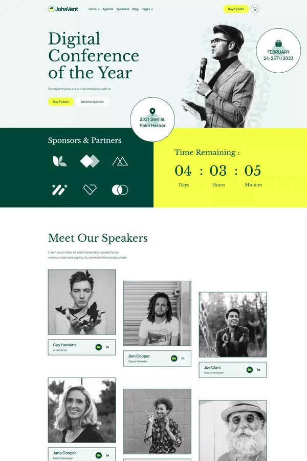 Johavent - Events & Conference Webflow Template | Flowzai