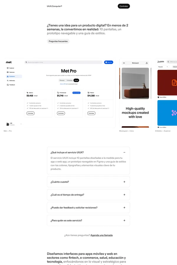 UI's en 2 semanas — Tú imaginas, nosotros diseñamos.