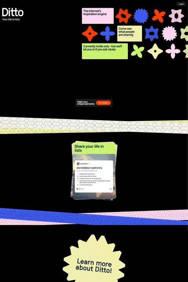 Ditto - Landing design inspiration