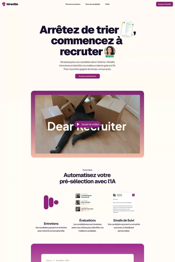 Hirezilla - Landing design inspiration