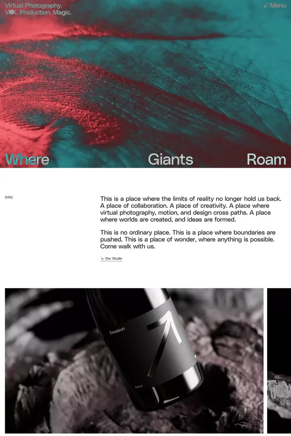 CGI and Creative Agency | Where Giants Roam - Portfolio design inspiration