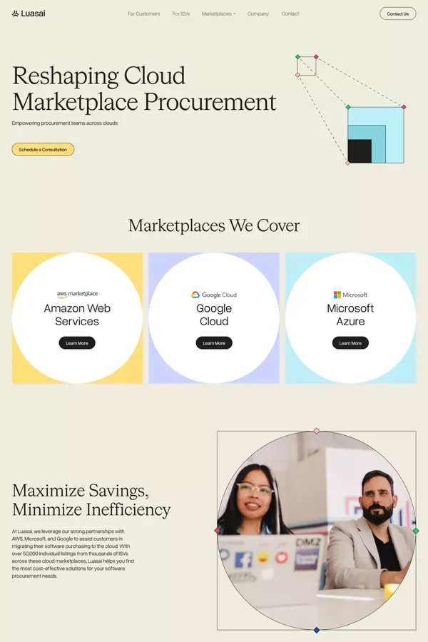 Luasai | Driving Cloud Marketplace Adoption. - website design inspiration
