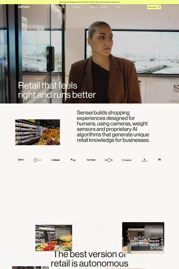 Sensei - Autonomous Retail Experiences - Landing design inspiration