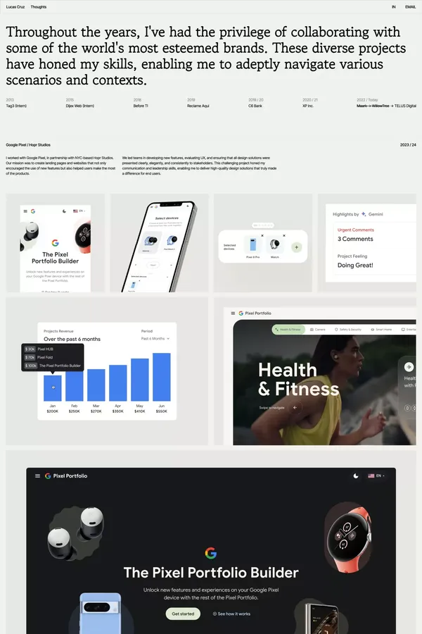 Lucas Cruz - Portfolio design inspiration