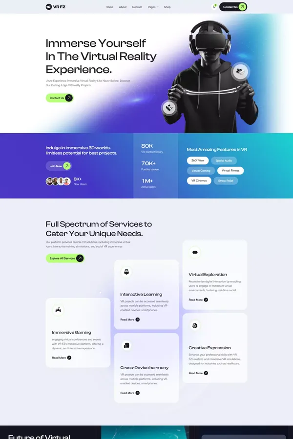 VR FZ - Virtual Reality Webflow Template | Flowzai