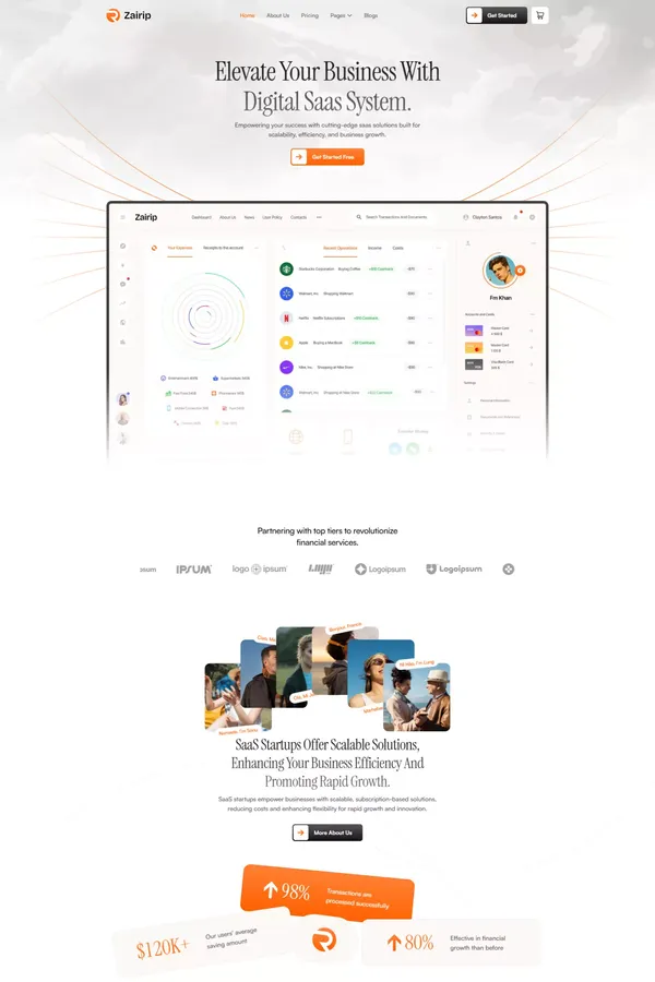 Zairip - SaaS & Startup Webflow Template | Flowzai
