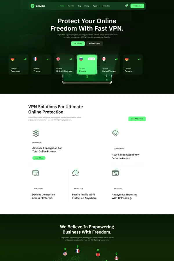 Zaivpn - VPN Service Webflow Template | Flowzai