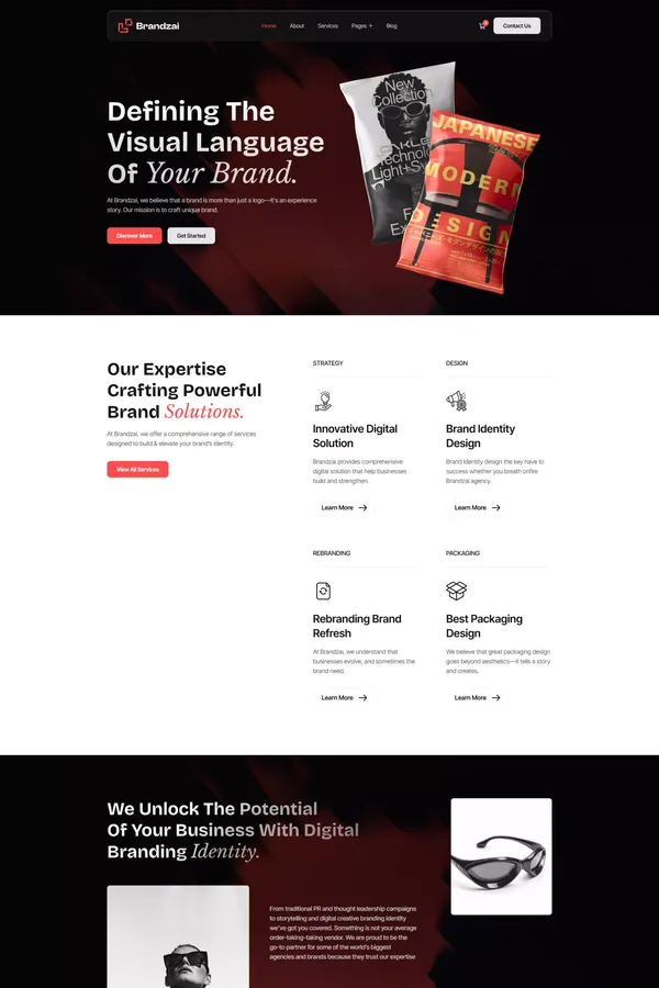 Brandzai - Brand Identity Design Webflow Template | Flowzai