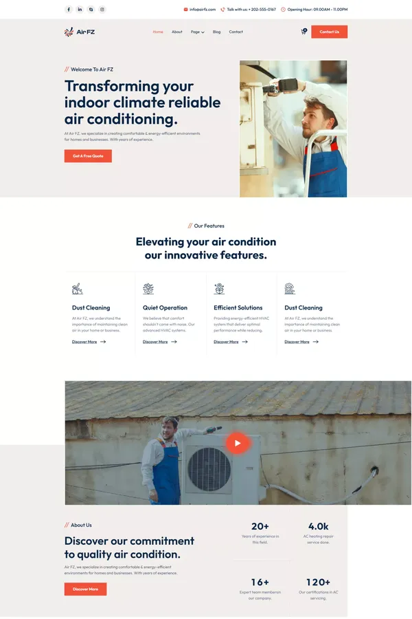 Air FZ - Air Conditioning & Heating Webflow Template | Flowzai