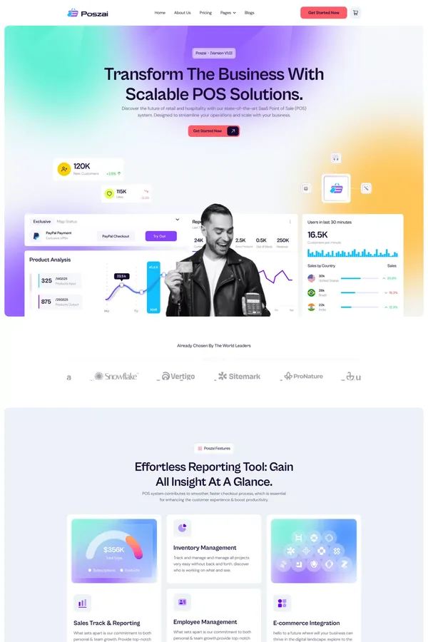 Poszai - Webflow Saas Template | Flowzai