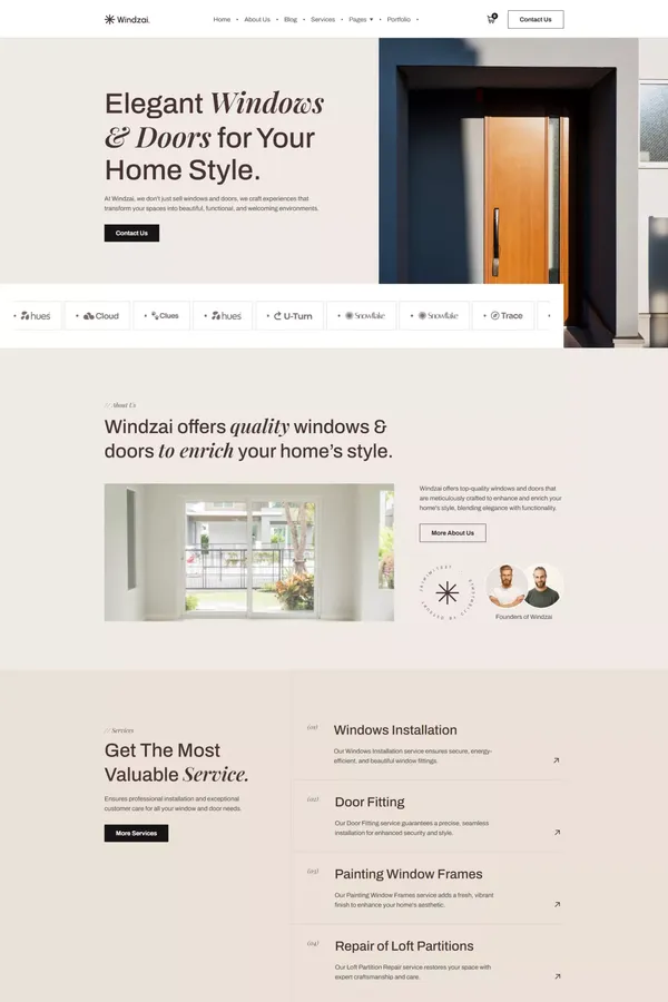 Windzai - Doors Company Webflow Template | Flowzai