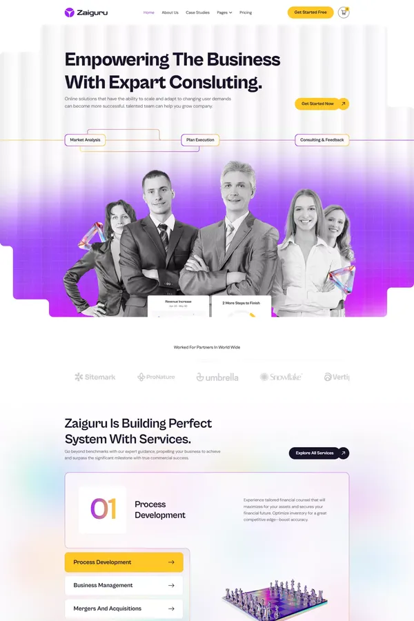 Zaiguru - Business Consulting Webflow Template | Flowzai