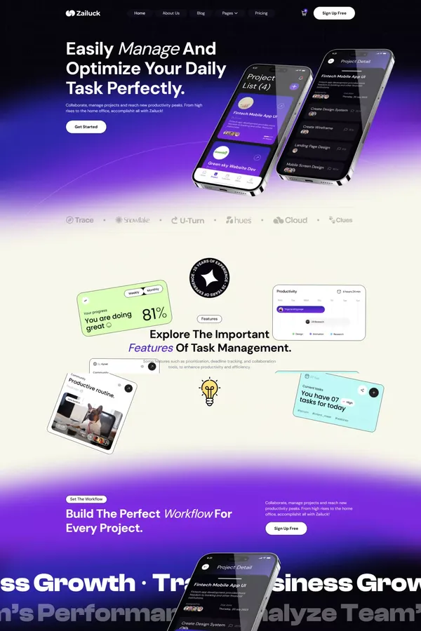 Zailuck - Webflow App Template | Flowzai