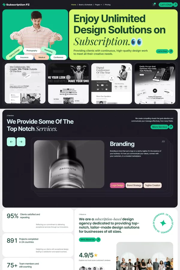 Subscription FZ - Subscription Based Agency Webflow Template | Flowzai