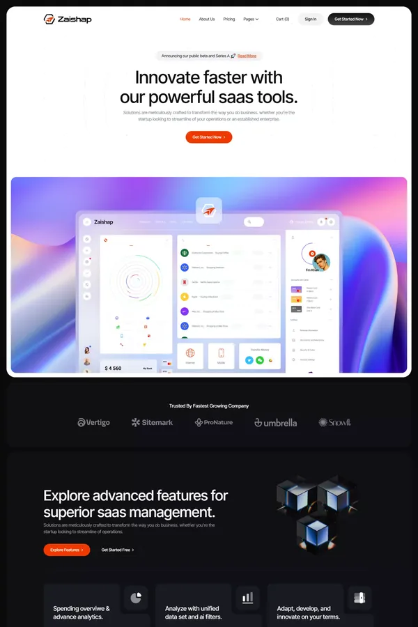 Zaishap - Webflow Saas Template | Flowzai