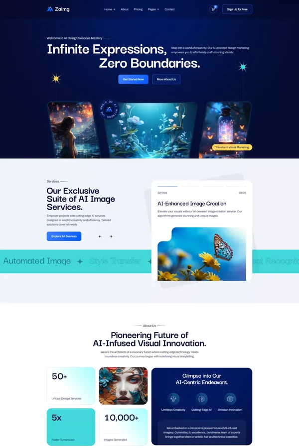 Zaimg - AI Image Generating Webflow Template | Flowzai
