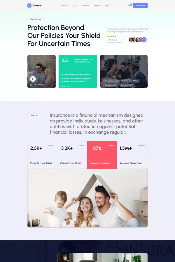 Zaisure - Insurance Agency Webflow Template | Flowzai