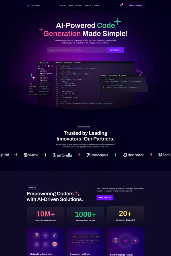 Zaicodes - Webflow Saas Template | Flowzai