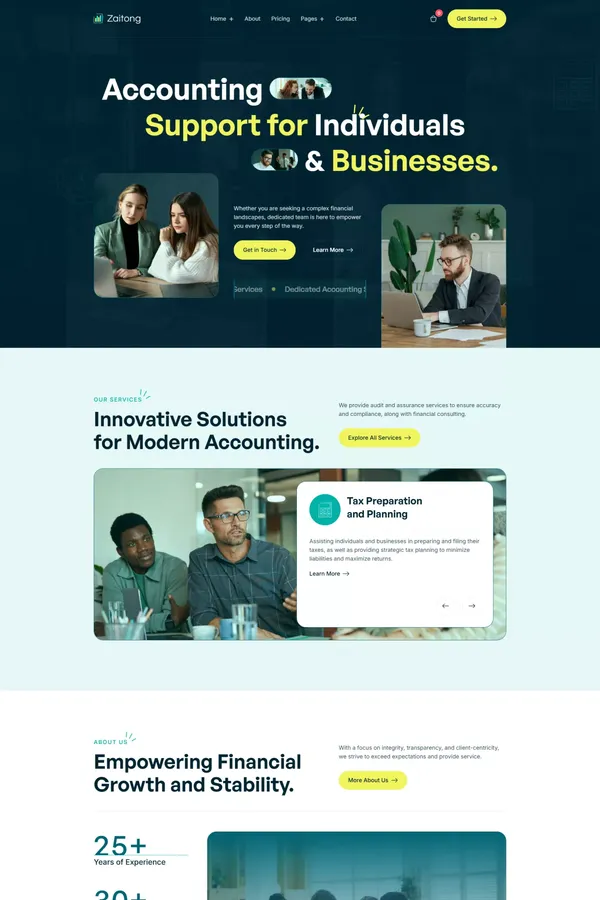 Zaitong - Accounting Firm Webflow Template | Flowzai