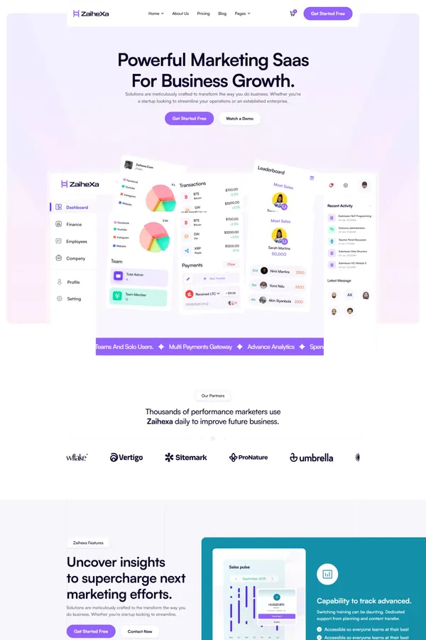 Zaihexa - Webflow Saas Template | Flowzai