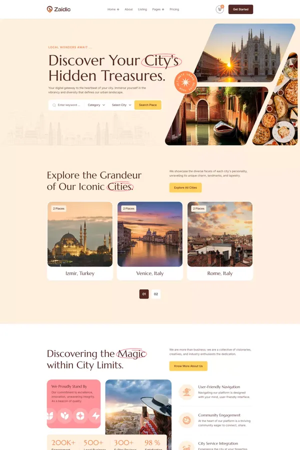 Zaidic - City Directory and Listing Webflow Template | Flowzai