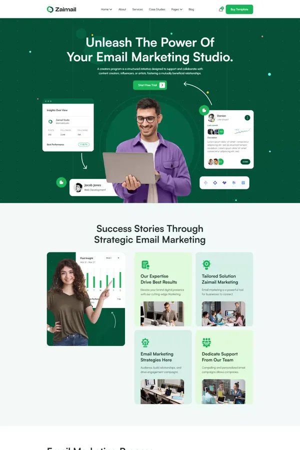 Zaimail - Webflow Agency Template | Flowzai